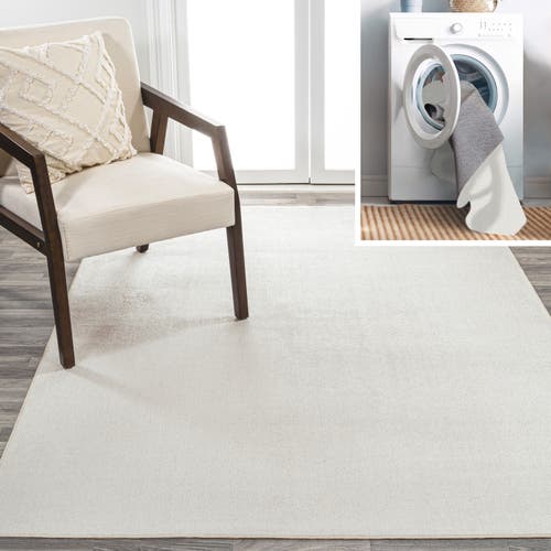 Jonathan Y Twyla Classic Solid Low-pile Machine-washable Area Rug In Cream