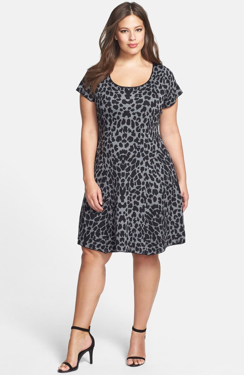 Jessica Simpson Leopard Print Fit & Flare Dress (Plus Size) | Nordstrom