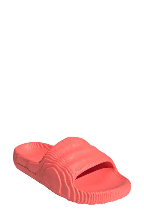 Adidas Originals Adidas Adilette 22 Slide Sandal In Solar Red/black/solar Red