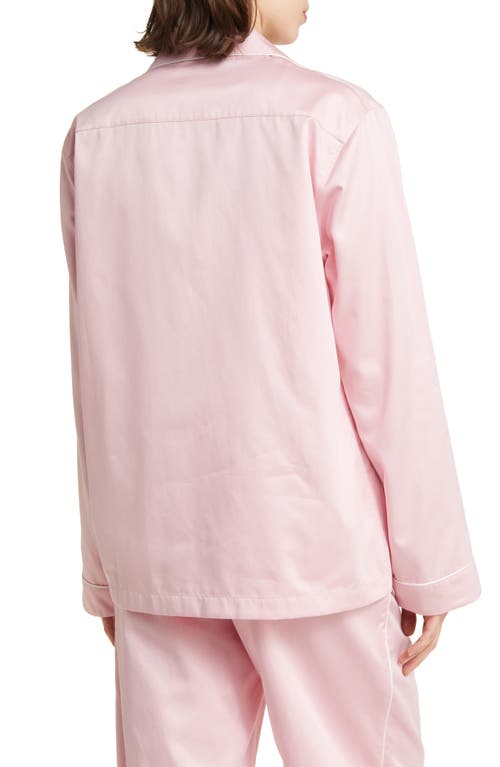 Magniberg Gala Swarovski® Crystal Embellished Cotton Sateen Pajama Top In Blossom Pink