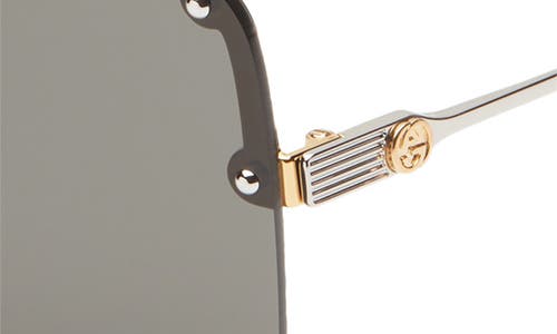 Gucci 99mm Shield Sunglasses In Gold Silver Grey