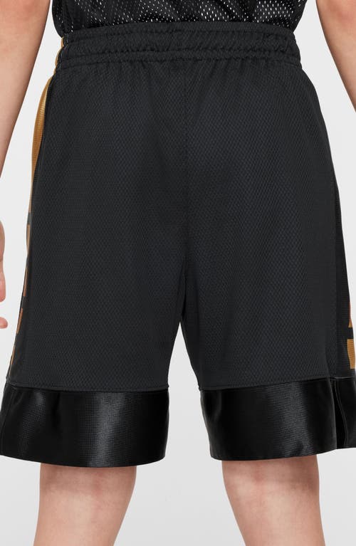 Shop Nike Kids' Dri-fit Elite Basketball Shorts In Black/infinite Gold