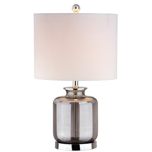 Shop Jonathan Y Marsh Glass Led Table Lamp In Smoke Gray