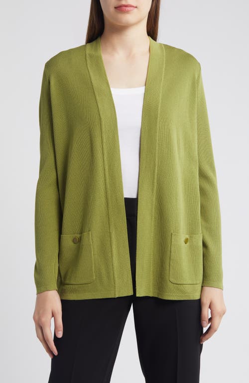 Anne Klein Malibu Open Front Cardigan In Leafy Green