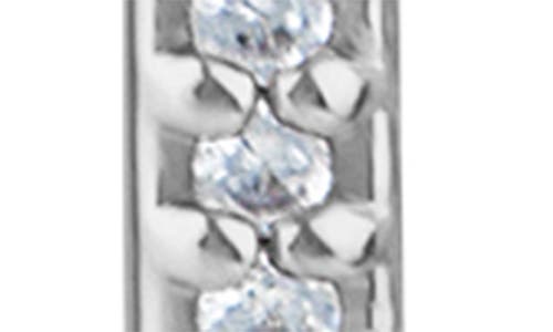 Cz By Kenneth Jay Lane Pavé Cubic Zirconia Inside Out Hoop Earrings In Clear/silver