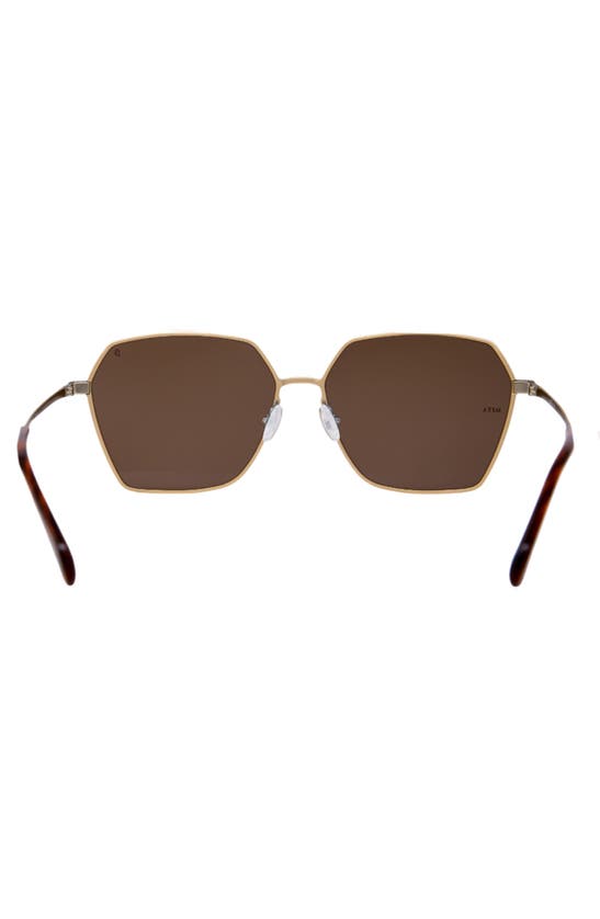 Shop Mita Sustainable Eyewear Tuscany 63mm Oversized Square Sunglasses In Matte Gold / Gradient Brown