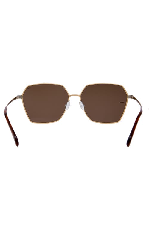 Shop Mita Sustainable Eyewear Tuscany 63mm Oversized Square Sunglasses In Matte Gold/gradient Brown