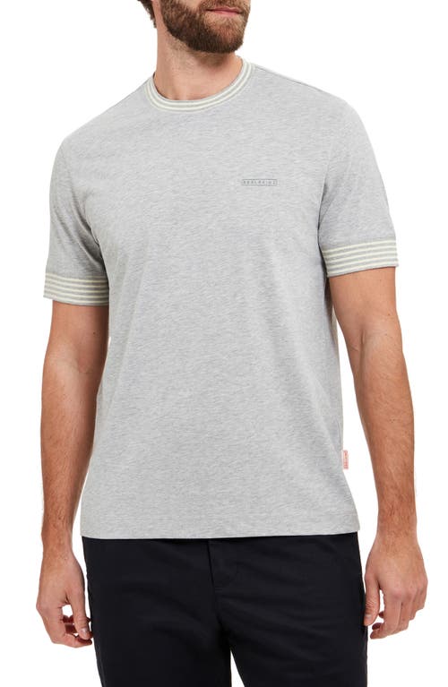 Sisland Cotton Ringer T-Shirt in Grey Marl
