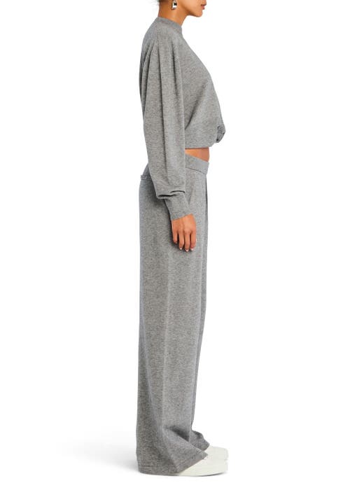 Shop Ser.o.ya Alya Knit Pleated Trousers In Heathered Grey