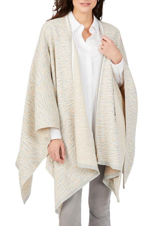 Foxcroft Animal Print Open Front Knit Wrap in Ivory Multi at Nordstrom