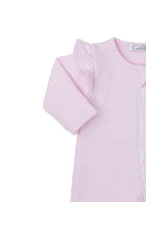 Kissy Kissy Jacquard Zip Footie In Pink