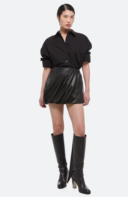 Shop Helmut Lang Bubble Leather Miniskirt In Black