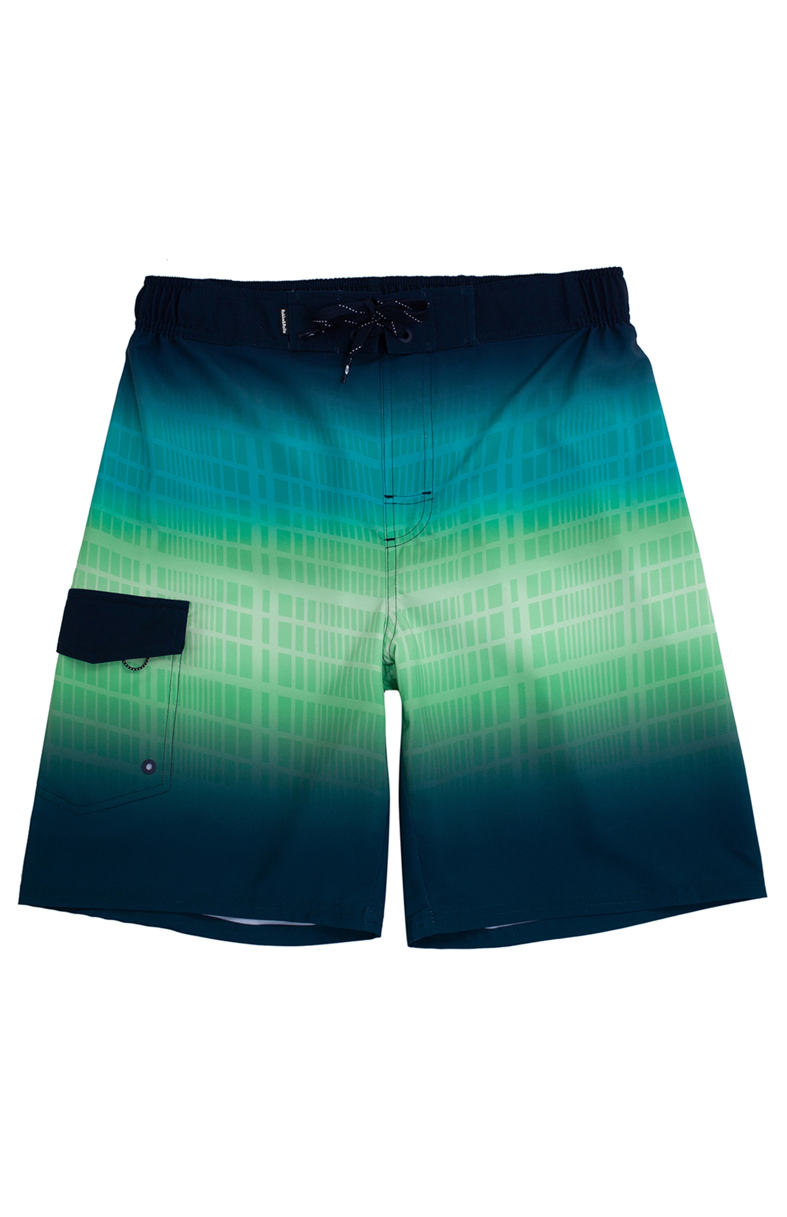 Rokka&Rolla Quick-Dry Swim Trunks with Elastic Waist in Green Vapor Cover