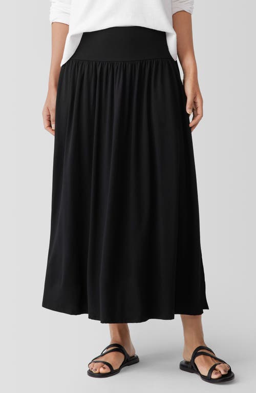 Eileen Fisher Gathered Maxi Skirt Black at Nordstrom,