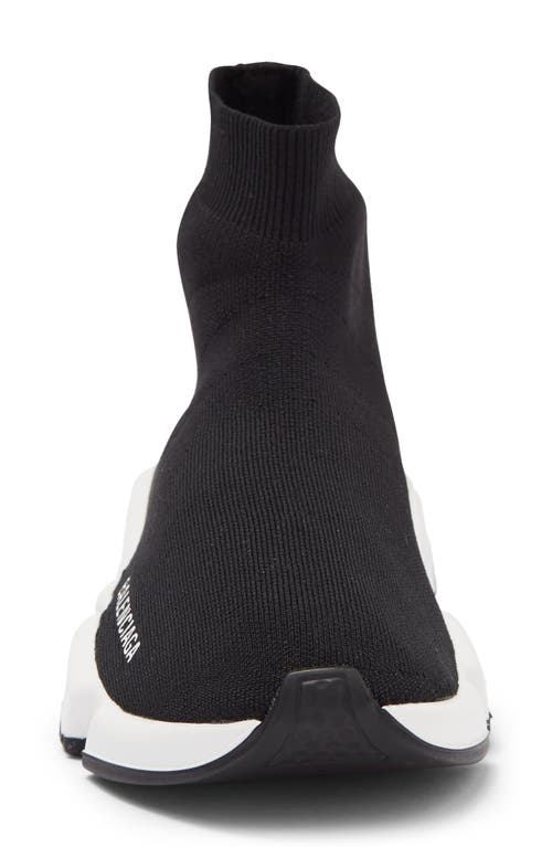 Balenciaga Speed Lt Logo-print Stretch-knit High-top Sneakers In Black/white/black