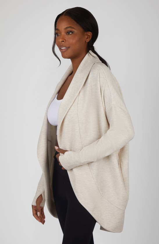 Yogalicious London Open Front Scuba Cardigan In Heather Crystal Gray
