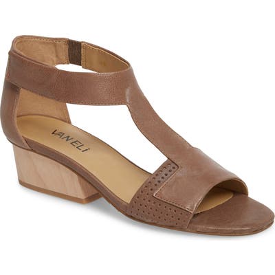 Vaneli Calyx Block Heel Sandal, Beige