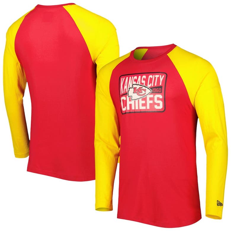 New Era Red Kansas City Chiefs Current Raglan Long Sleeve T-Shirt