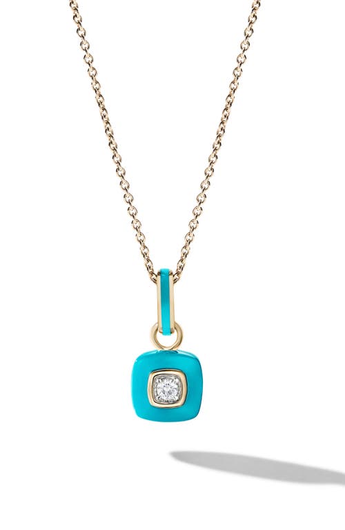Cast The Brilliant Diamond Pendant Necklace in Turquoise at Nordstrom, Size 18