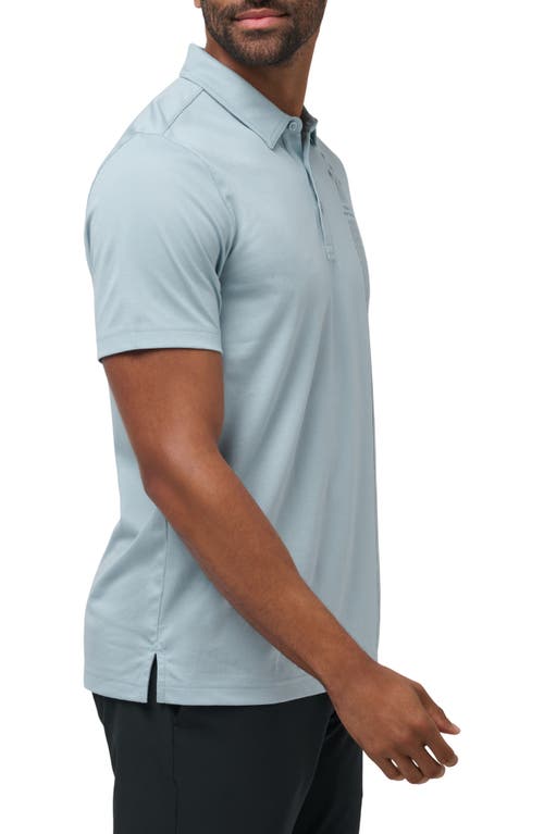 Shop Travismathew Pacific Vibe Cotton Blend Polo In Heather Dusty Blue