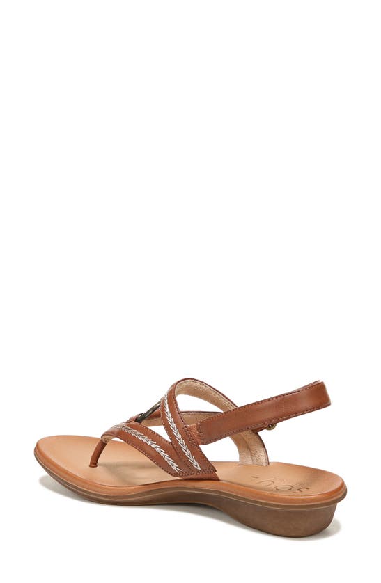 Natural Soul Sunny Slingback Thong Sandal In Toffee Smooth Brown Synthetic