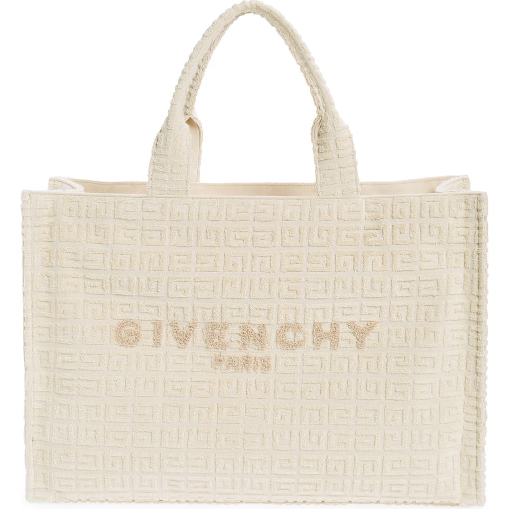 Givenchy G-tote Cotton Terry Tote In Neutrals