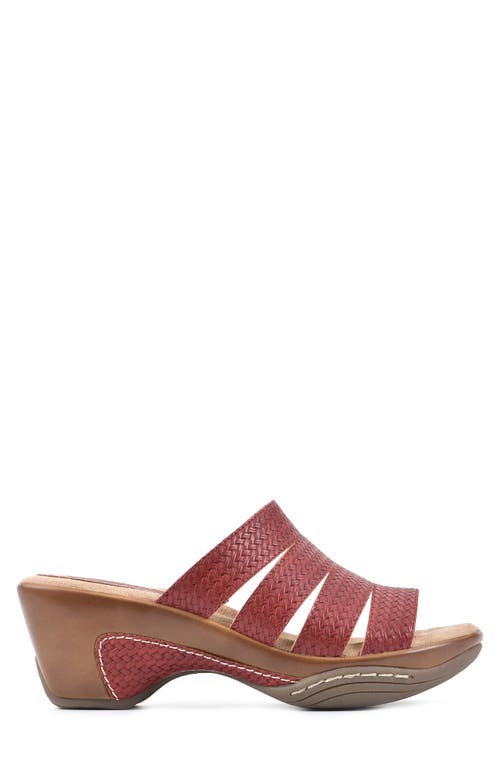 Shop White Mountain Footwear White Mountain Valora Wedge Sandal In Red/woven