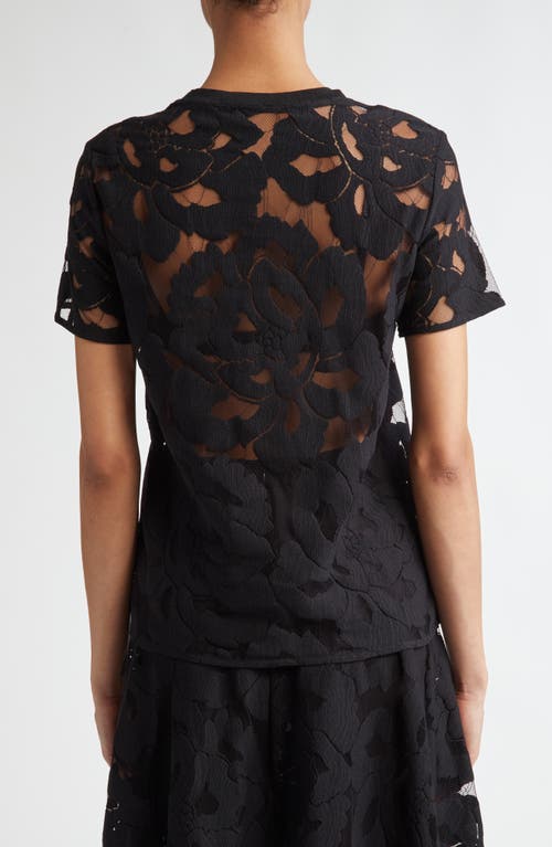 Shop Max Mara Studio Derna Floral Lace Top In Black