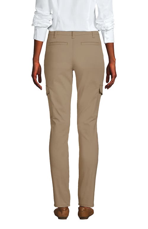 Shop Lands' End Mid Rise Slim Cargo Chino Pants In Desert Tan