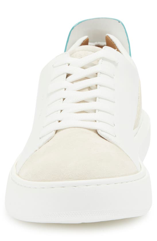 Shop Buscemi Uno Croc Embossed Sneaker In White/ Blue