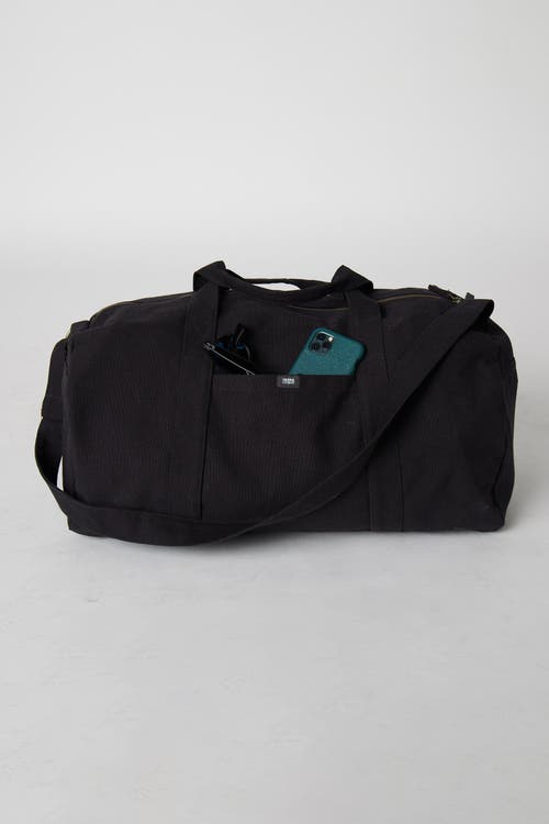 Shop Terra Thread Organic Cotton Duffle Bag In Ivory Black