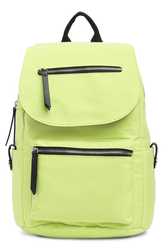 Madden Girl Proper Flap Nylon Backpack In Lime