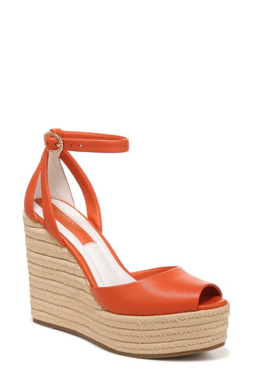Franco Sarto Paige Espadrille Platform Wedge Sandal in Orange