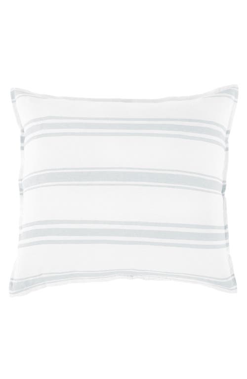 Pom Pom at Home Jackson Stripe Linen Sham in White/Ocean at Nordstrom