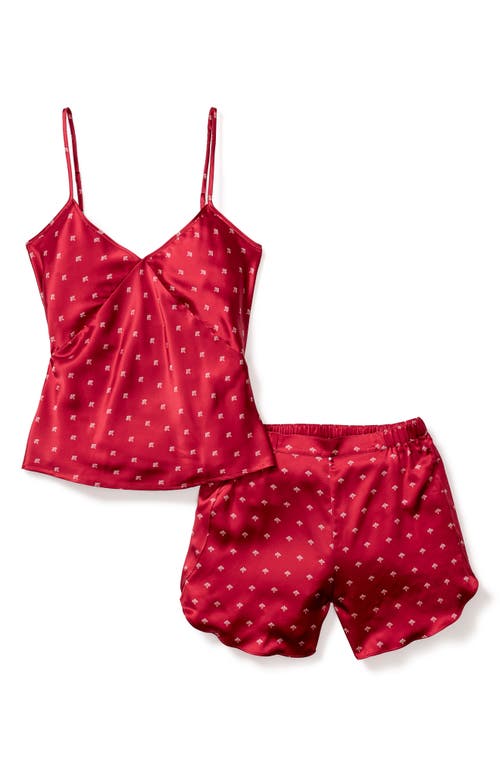 Shop Petite Plume Mulberry Silk Short Pajamas In Red