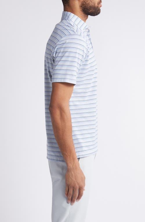 Shop Johnnie-o Linxter Stripe Cotton & Lyocell Blend Golf Polo In Lake