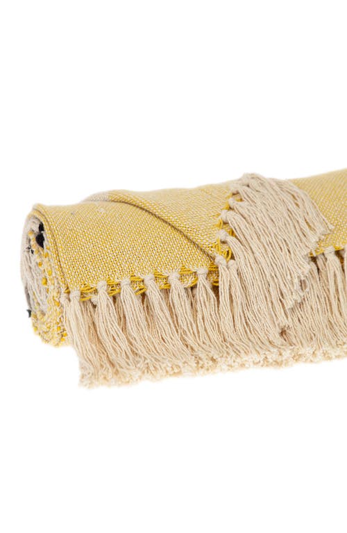 Parkland Collection Inca Fringe Throw Blanket In Yellow