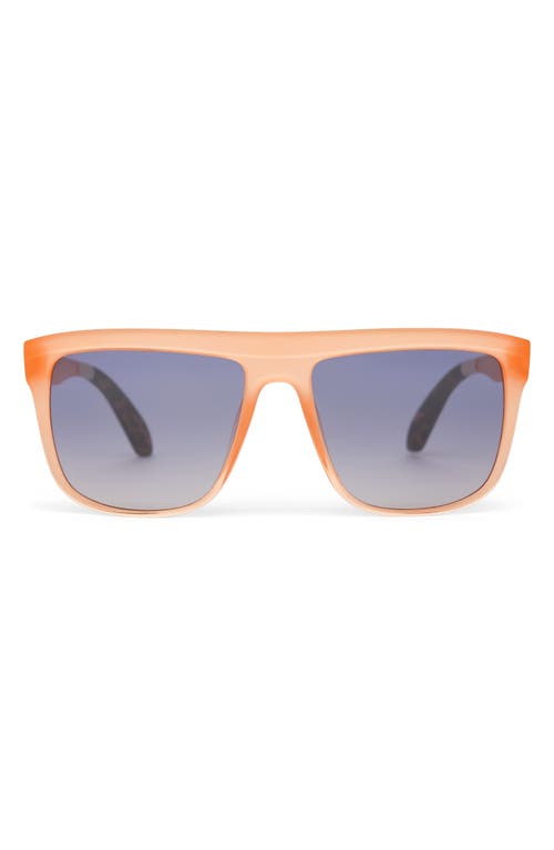 Toms Jett 58mm Shield Sunglasses In Peach Crystal Fade/blue