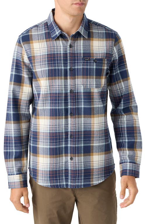 O'Neill Winslow Plaid Flannel Button-Up Shirt in Navy 