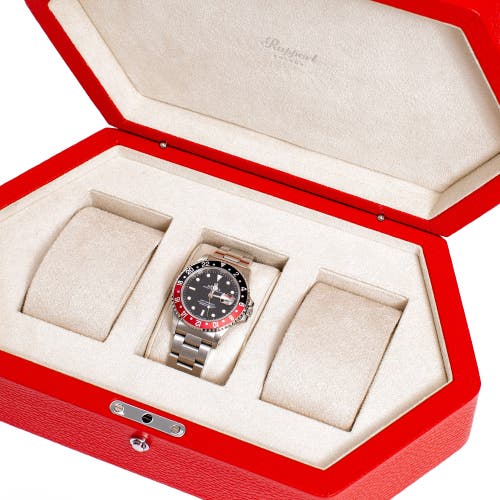 Rapport London Portobello Three Watch Box In Red