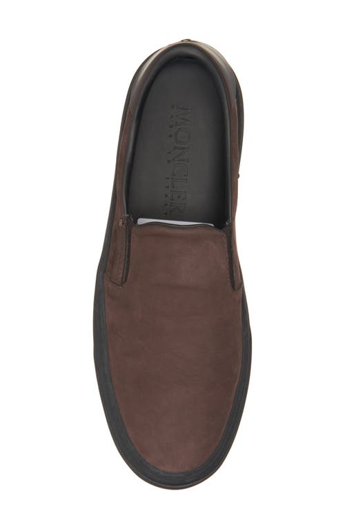 Moncler Monclub Slip-on Sneaker In Coffee Bean