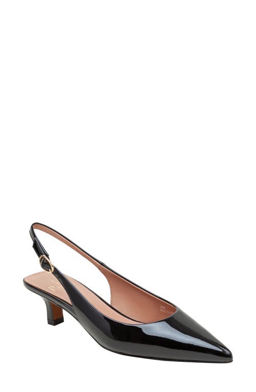 Shop Linea Paolo Cecil Slingback Pointed Toe Kitten Heel Pump In Black