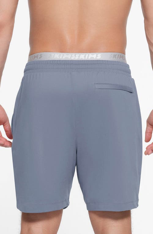 Shop Skims Outdoor Jersey Sweat Shorts In Steel Blue