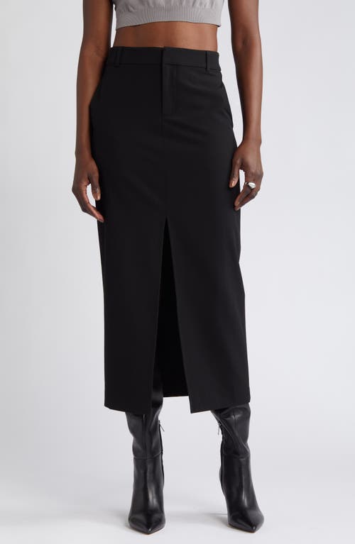 Open Edit Suited Midi Column Skirt in Black at Nordstrom, Size Xx-Small