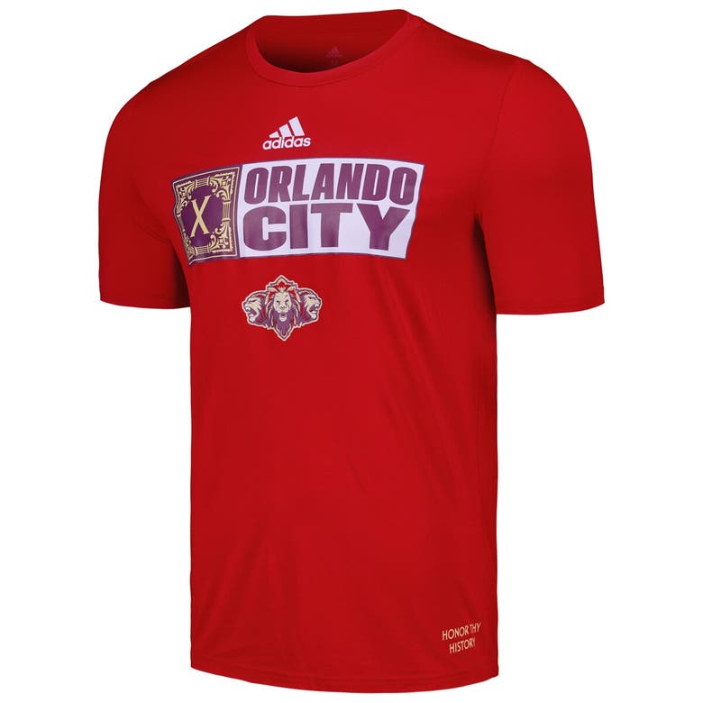 Shop Adidas Originals Adidas Red Orlando City Sc 2024 Jersey Hook Aeroready T-shirt