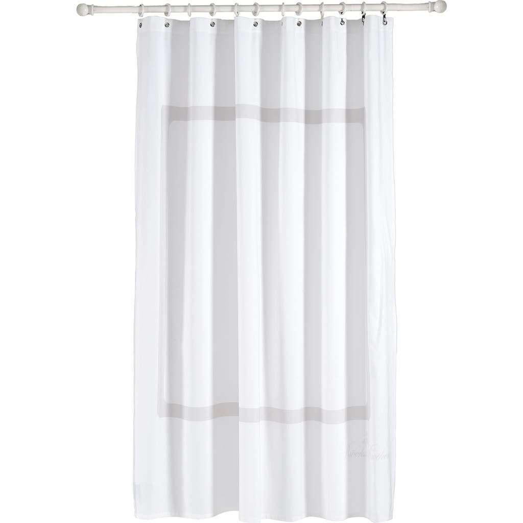 Brooks Brothers Contrast Frame Shower Curtain In White