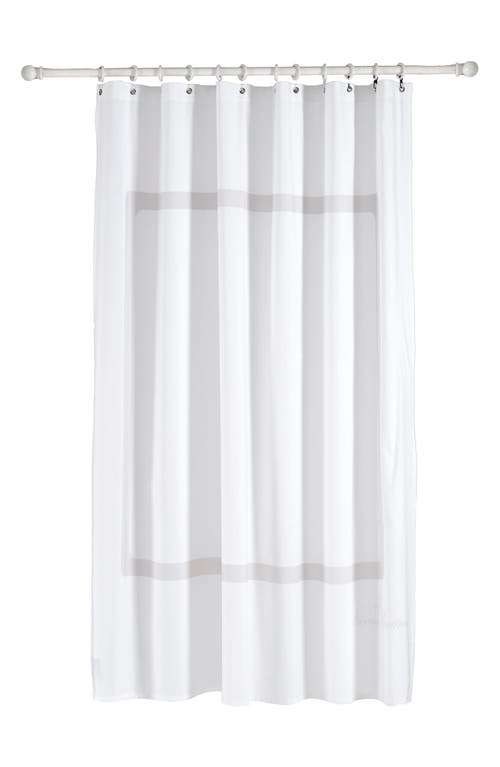 Brooks Brothers Contrast Frame Shower Curtain In White