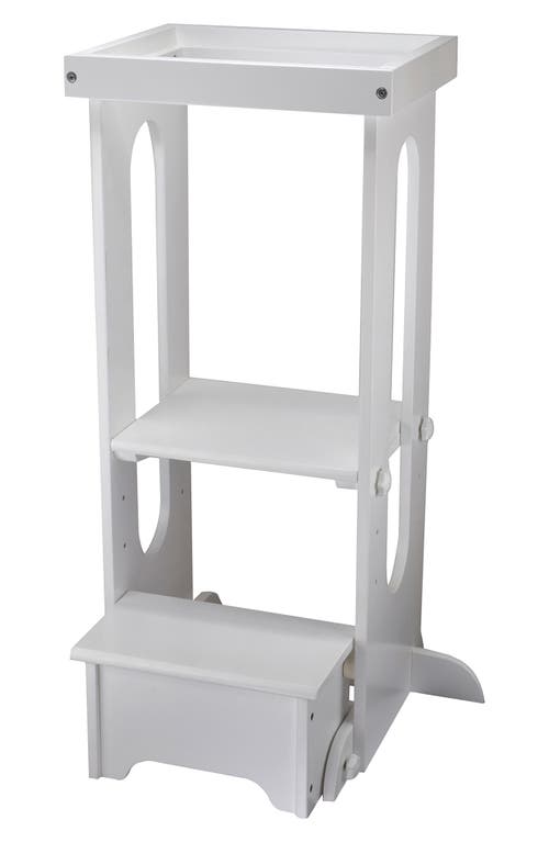 Little Partners Explore & Store Learning Tower Toddler Step Stool in Soft White at Nordstrom