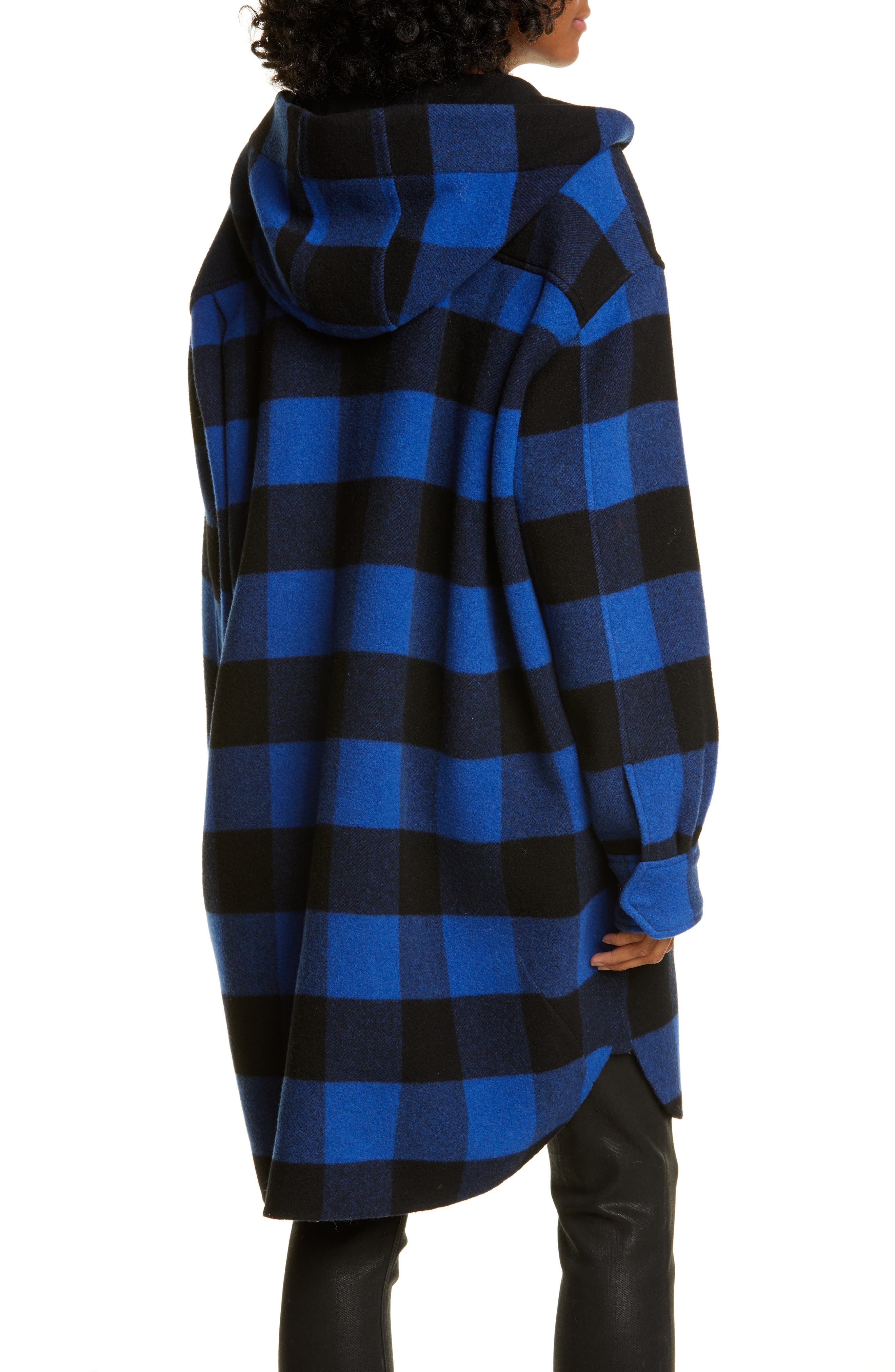 hooded buffalo plaid coatigan