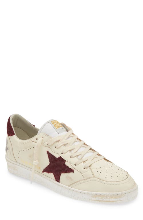 Shop Golden Goose Ball Star Low Top Sneaker In Beige/bordeaux 15520